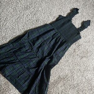 J Crew plaid smocked dress